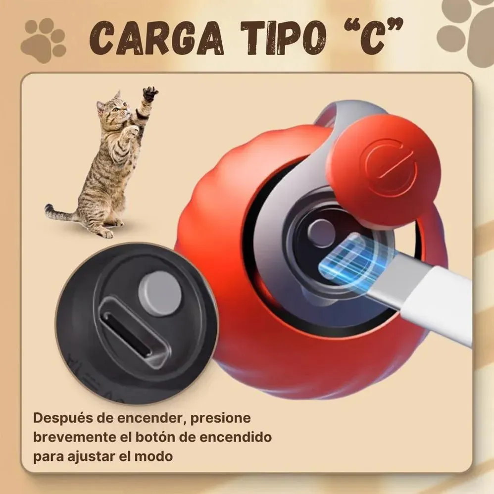 Pelota Interactiva Gatos Beepaw Speed-e Con Pluma